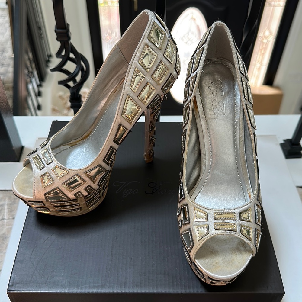 Platform open toe high heels